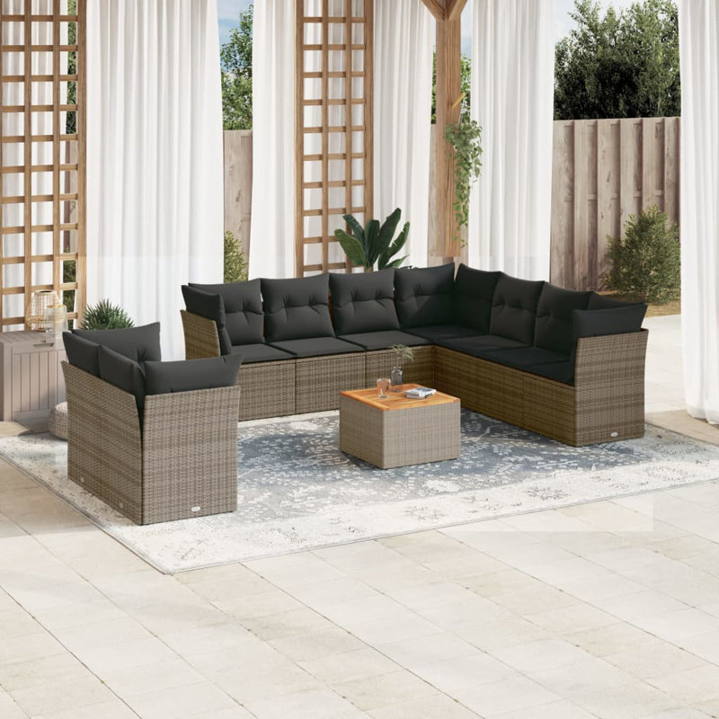 Ensemble de canapé de jardin Vidaxl gris