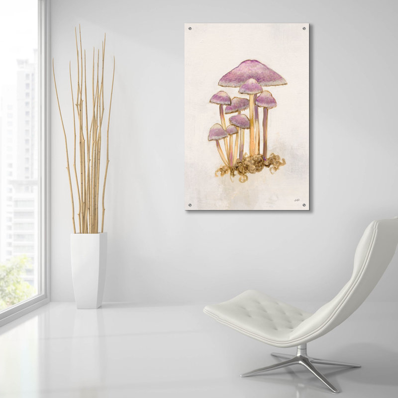 «Woodland Mushroom 3» par Julia Purinton, art mural en verre acrylique, H 36 po x l 24 po x P 0,2 po