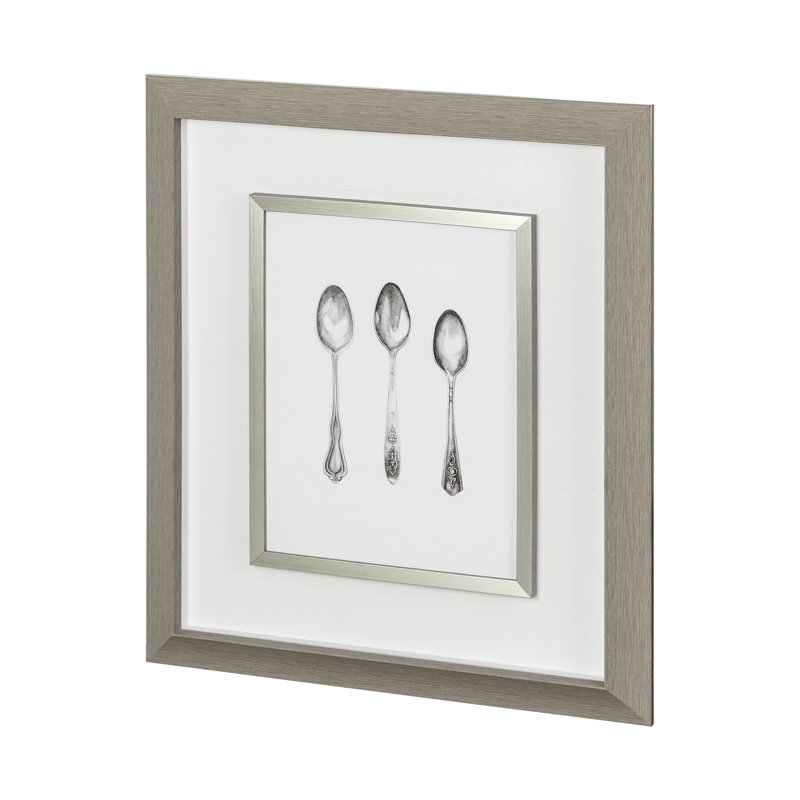 «Knives» par Marie a, reproduction d'art encadrée sous verre, Cuillères
