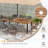 Augrave Acacia Solid Wood Top Metal Base Dining Table