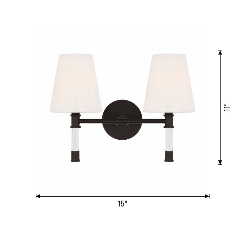 Hanover 4 - Light Vanity light, Burnished Brass, 2, 11"H x 15"W x 7.4"D