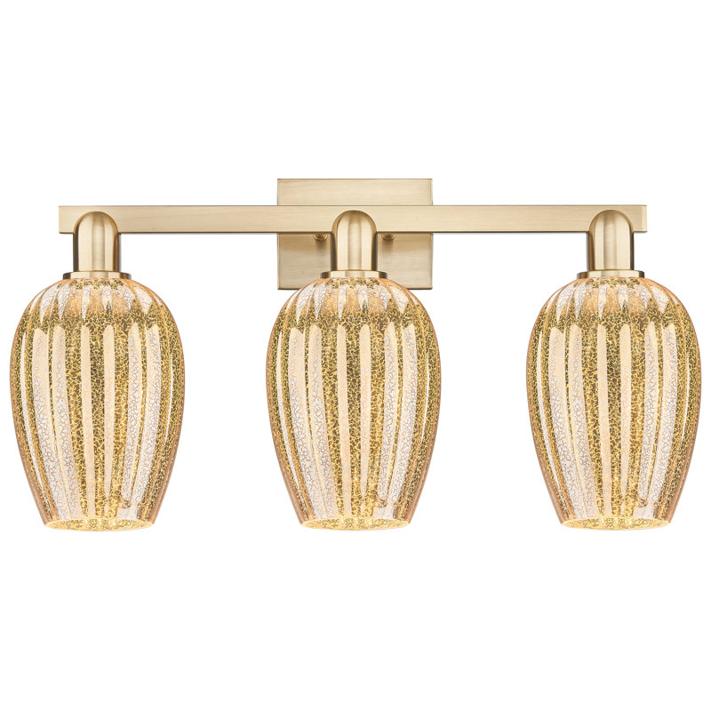 Eldon - Éclairage pour meuble-lavabo de salle de bain 3 lumières, Champagne champagne