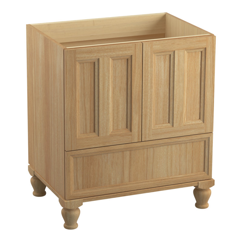 Base de meuble-lavabo 30 po Damask® avec pieds de meuble, 2 portes et 1 tiroir, Chêne blanc kaki