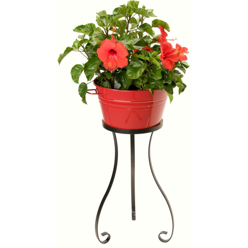 Pot à fleurs en acier galvanisé Kilian, Rouge