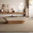 Bayat Single Solid Wood Coffee Table with Glass Top, No-Assembly Required