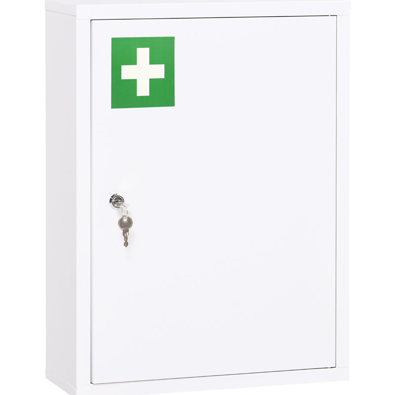 Armoire verrouillable en acier 16 po x 21 po pour mur, 3 niveaux, blanc, salle de bain et cuisine, Keep Essentials Safe Tier Kitchen 16 po X21 po, une apparence soignée