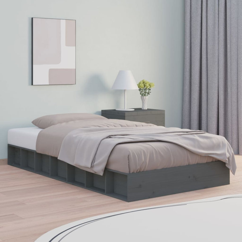 Bed Frame Solid Wood, White, Small Double (4')