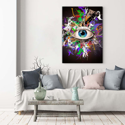 Abstraction of the eye 1 Piece Wrapped Canvas Wall Art