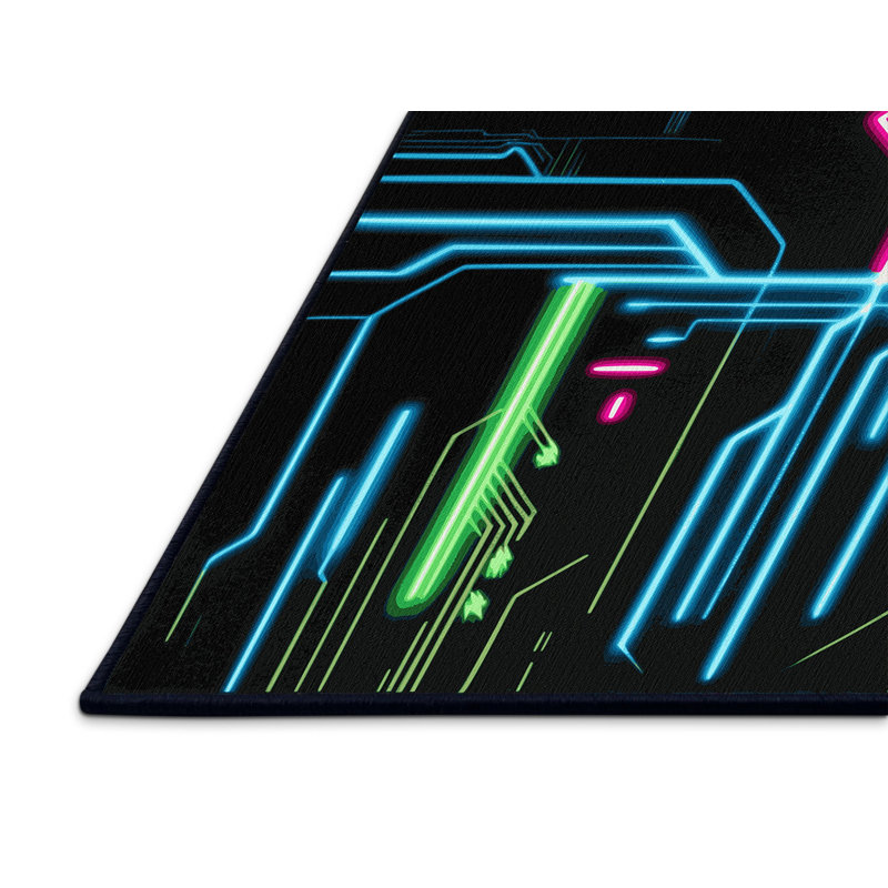 Tapis à rayures Technicolor, Rond 3 pi
