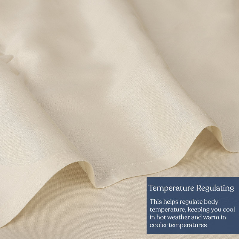 Drap-housse Delara 100% Eucalyptus Lyocell TENCEL ™, Brouillard, Drap plat pour lit simple