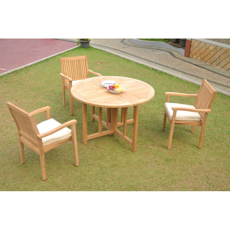 Benito Outdoor 3 - Piece Teak Bistro Set, 3