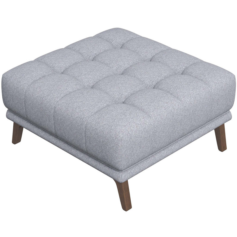 Addison Square Upholstered Ottoman, Light Gray