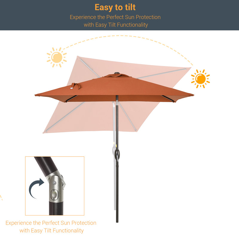 Parasol de marché carré 78,1 po Sakia, Orange