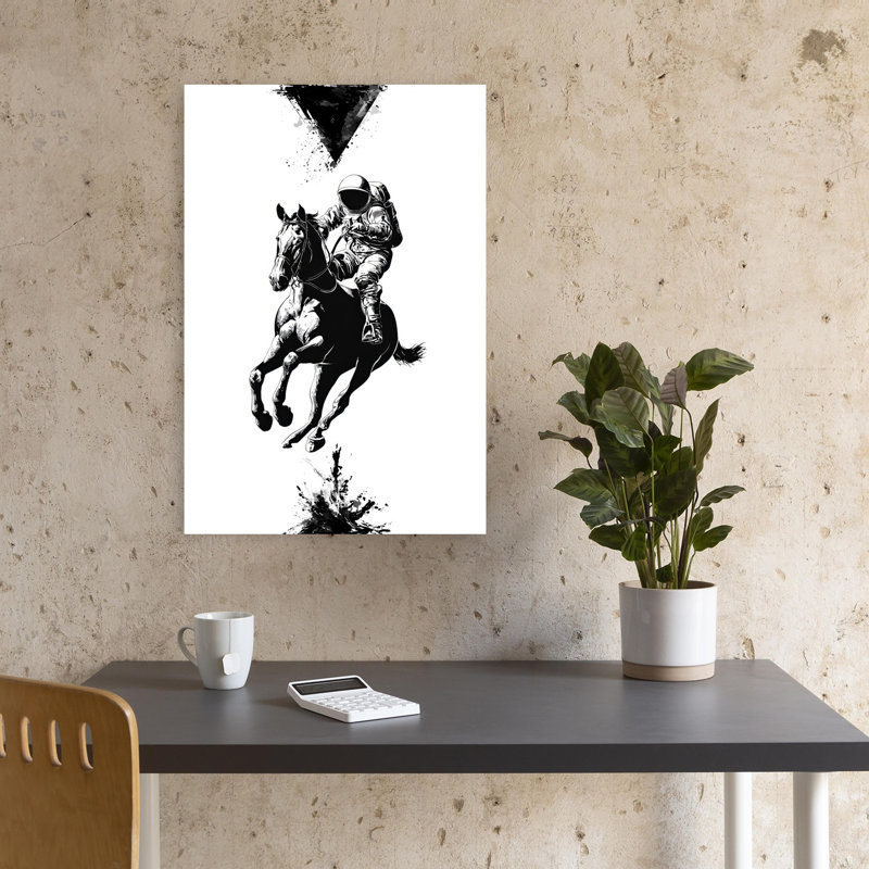 Art mural cheval cosmique abstrait moderne
