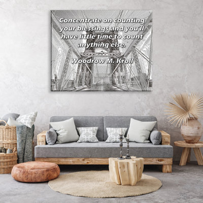 ArtsyQuotes Gallery Wrapped Canvas By Woodrow M. Kroll: "Concentrate on counting your blessings and you’ll have little time to count anything else."