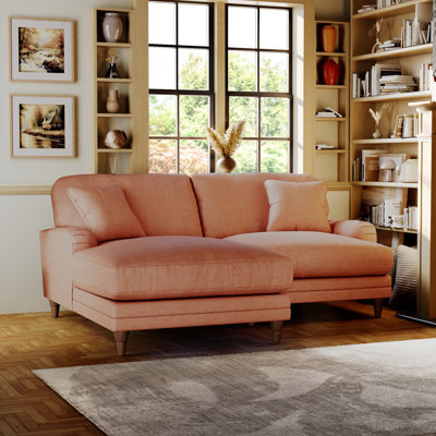 Elfur 3 Seater Chenille Chaise End Sofa