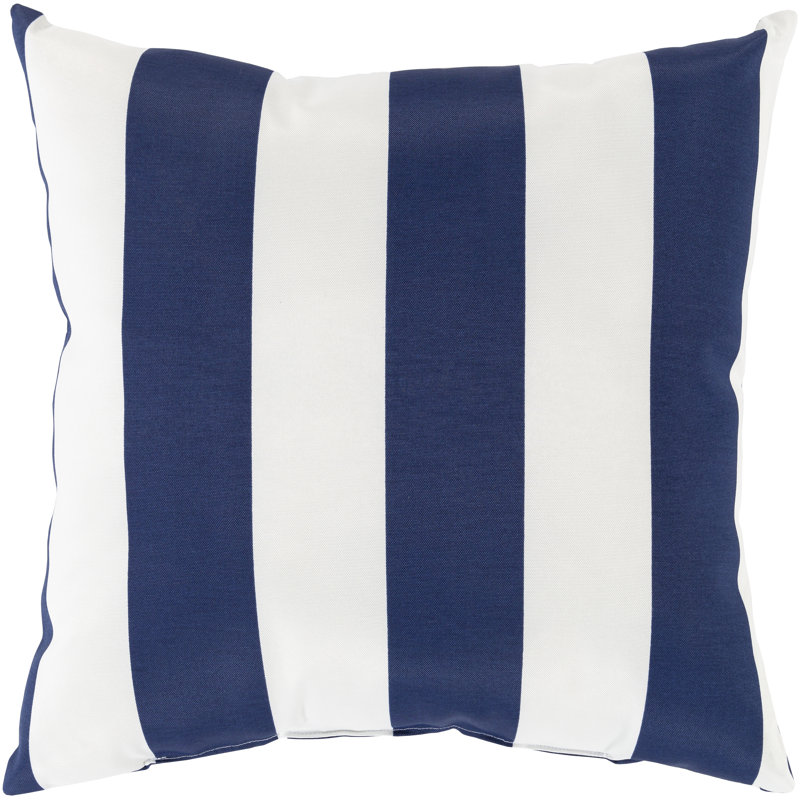 Taraval Outdoor Square Pillow Cover, 16" H x 16" W, Black/White