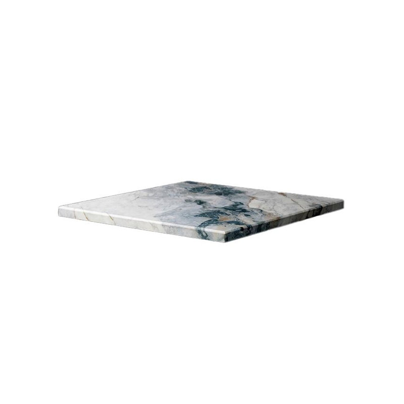Plateau de table d'extérieur en bois thermolaqué, H 1,125 po x L 30 po x l 24 po, Marbre Terra