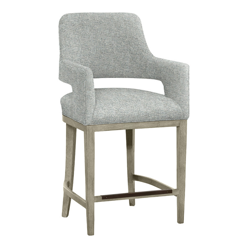 Tabouret de bar et de comptoir Josie, Amande chamois, Platine 3160, Tabouret de comptoir (siège d'une hauteur de 26,5