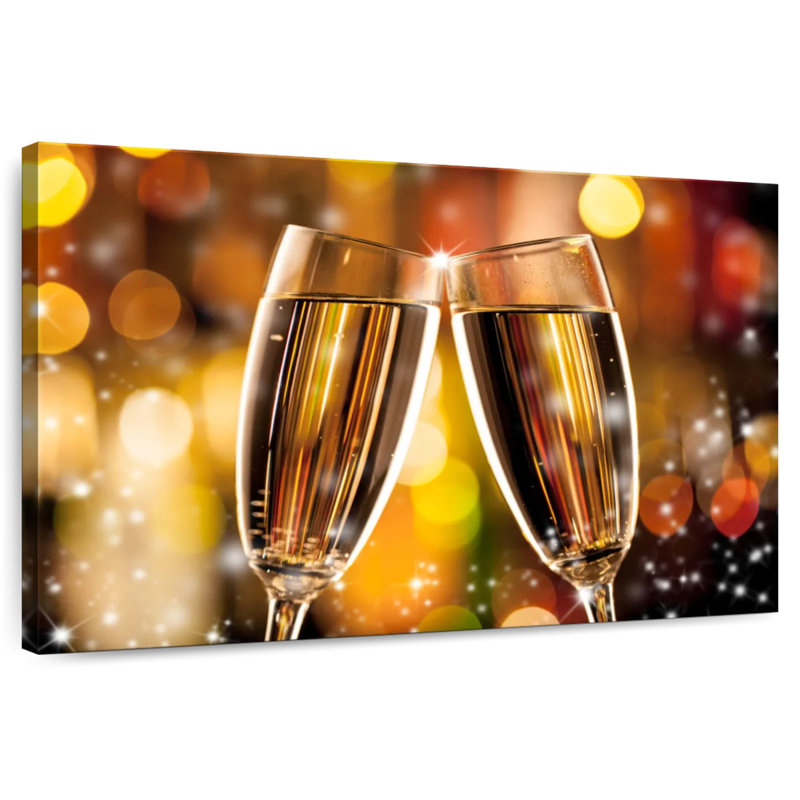 Yarlin Champagne Glasses Clinking, 30" H x 45" W
