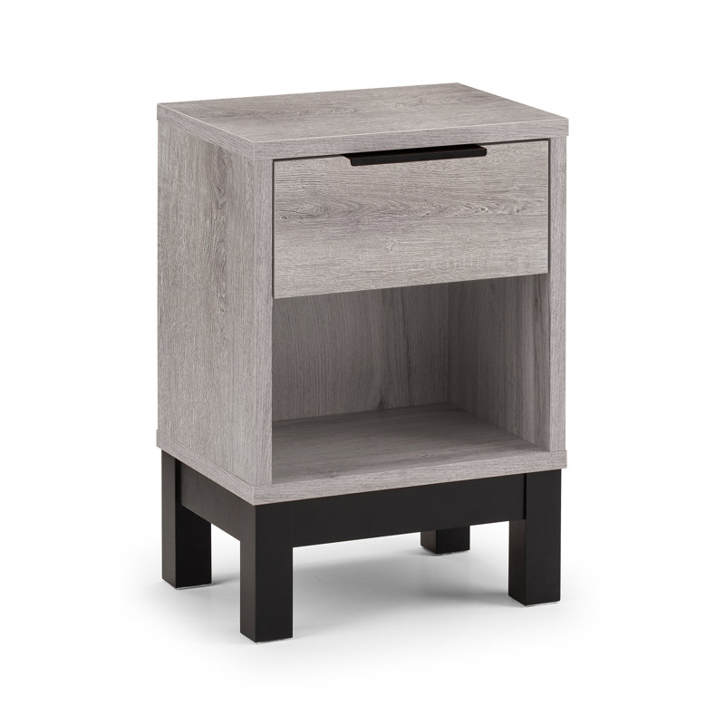 Yonkers 35cm W Manufactured Wood Bedside Table, Grey