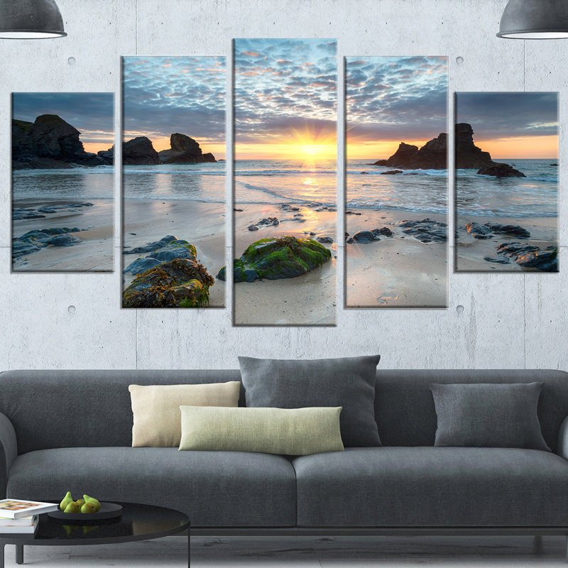 « belle porthcothan bay », ensemble de 5 reproductions de photos sur toiles tendues