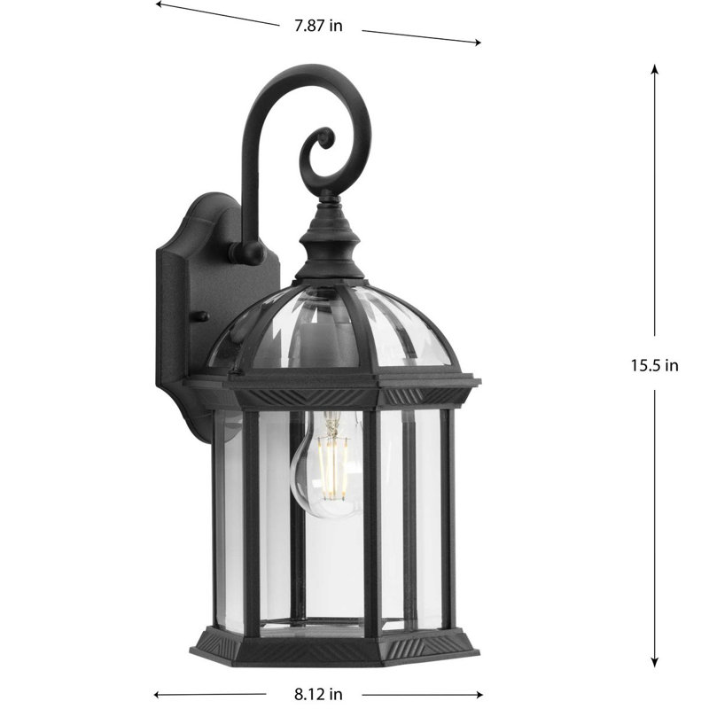 Wall Light, Textured Black, 15.50" H x 8.12" W x 7.87" D