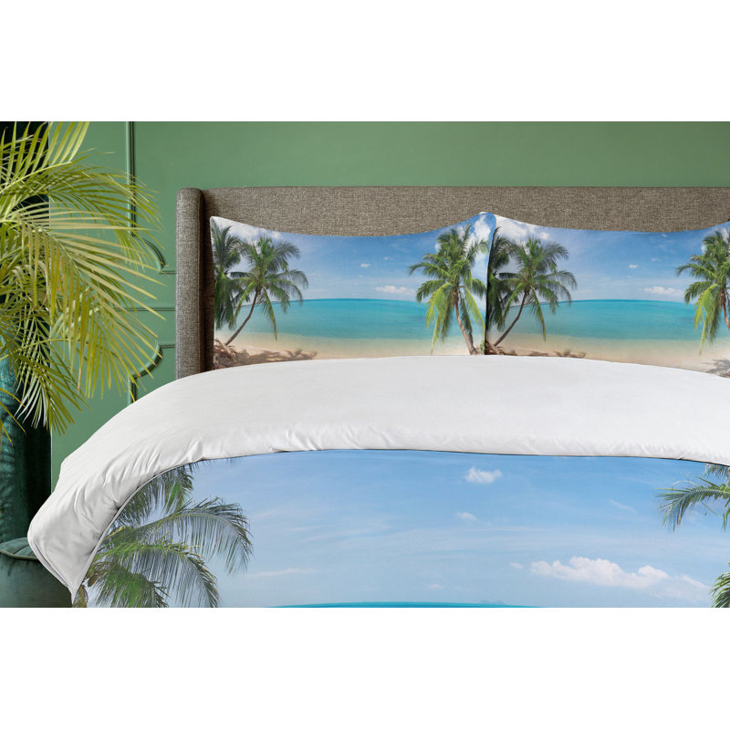 Ensemble de housse de couette ocean, Housse de couette simple + 1 taie décorative