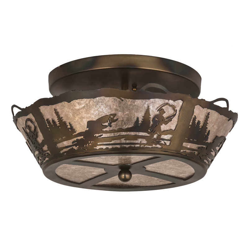 Fly Fishing Creek 2 - Light Semi Flush Mount