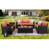 Barrada 7 - Person Patio Conversation Sets with Cushions