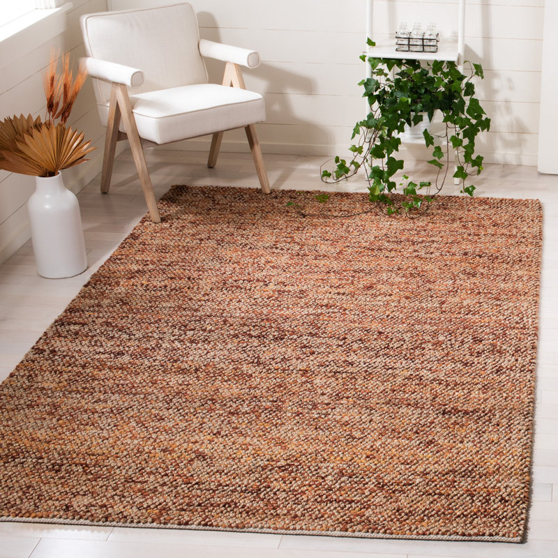 Ellman Hand Woven Jute/Wool Rug in Brown, Rectangle 6' x 9'