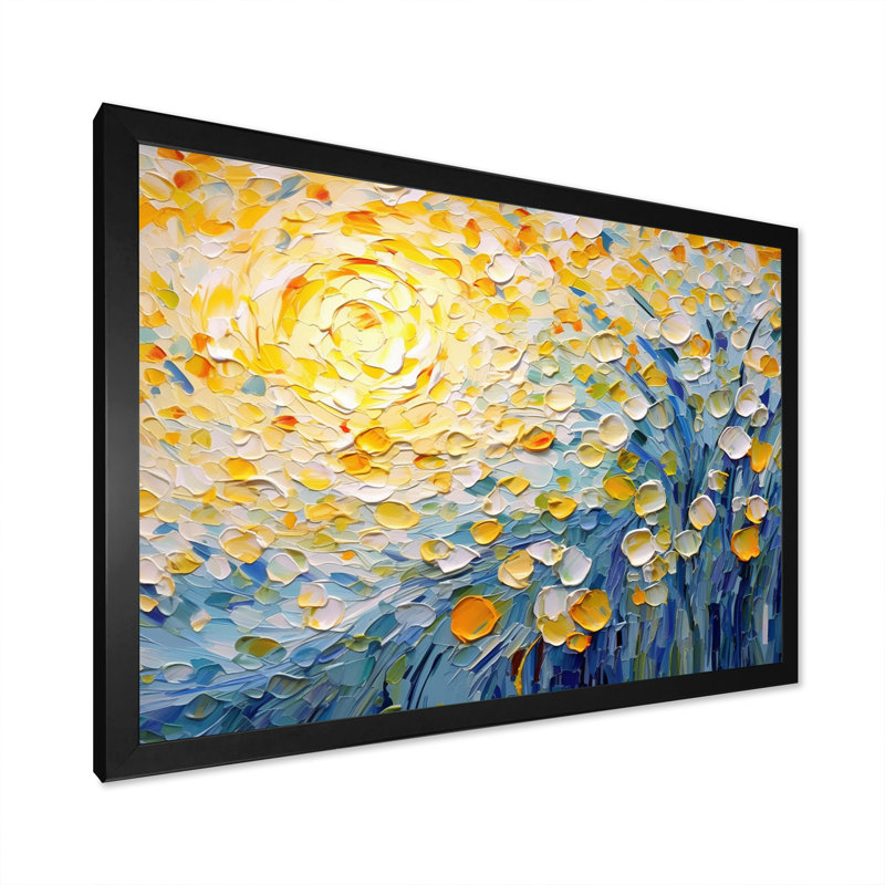 «Blossoming Summer Buttercups Flower Field - Fleurs, reproduction sur toile (sans texture), art mural floral, Noir