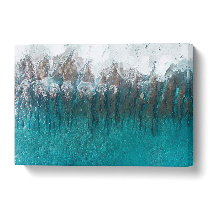 Wave Grooves in the Maldives - Wrapped Canvas, 50 cm H x 76 cm W