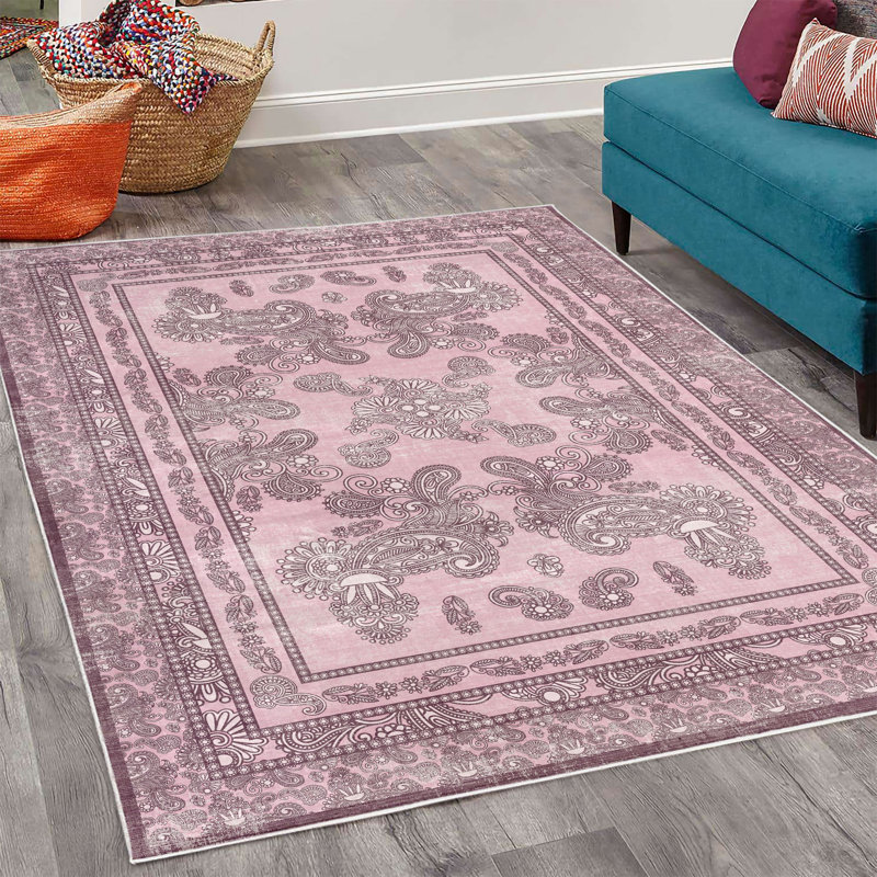 Tapis décoratif Boho, Rectangle 4 pi x 5 pi 5 po