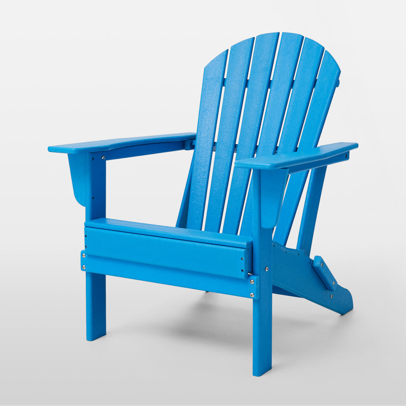 Chaise Adirondack pliante Ramonita en PEHD, Bleu pacifique
