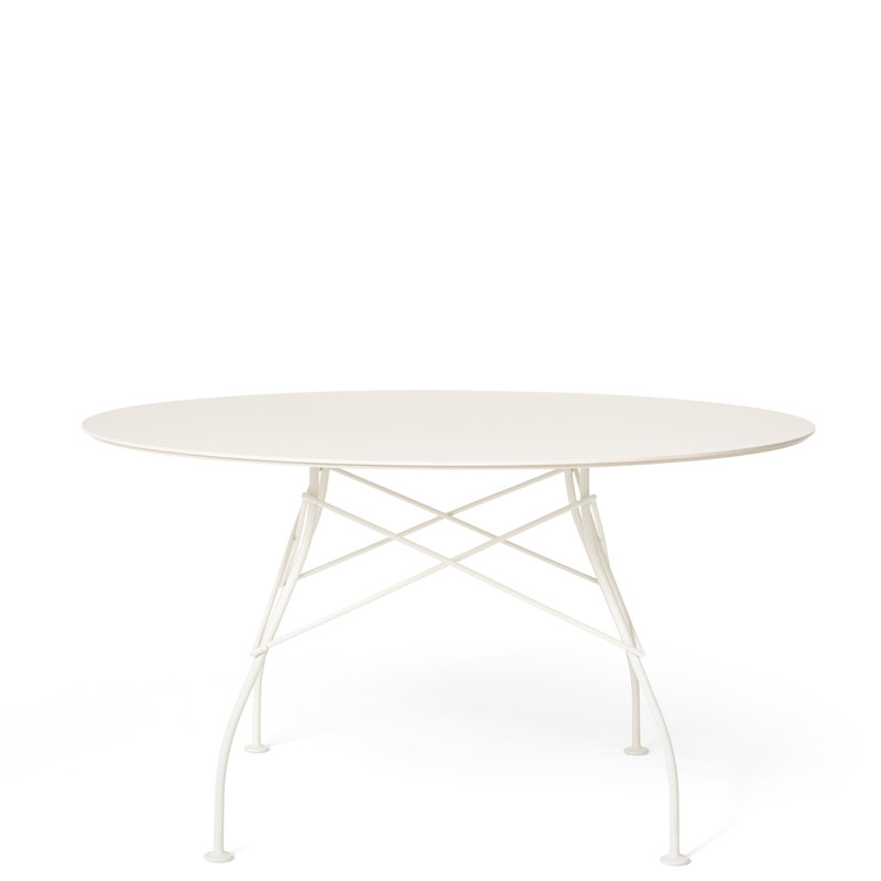 Glossy Round Dining Table, White