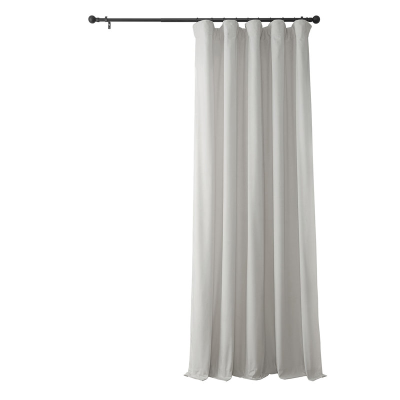 Matra Room Darkening Rod Pocket Single Curtain Panel, Pillow White, 100" W x 96" L