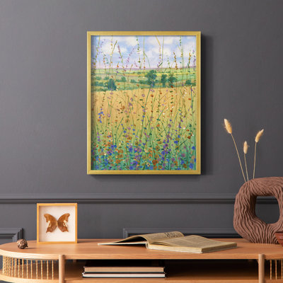 «Wildflower Path II», reproduction encadrée - bois massif