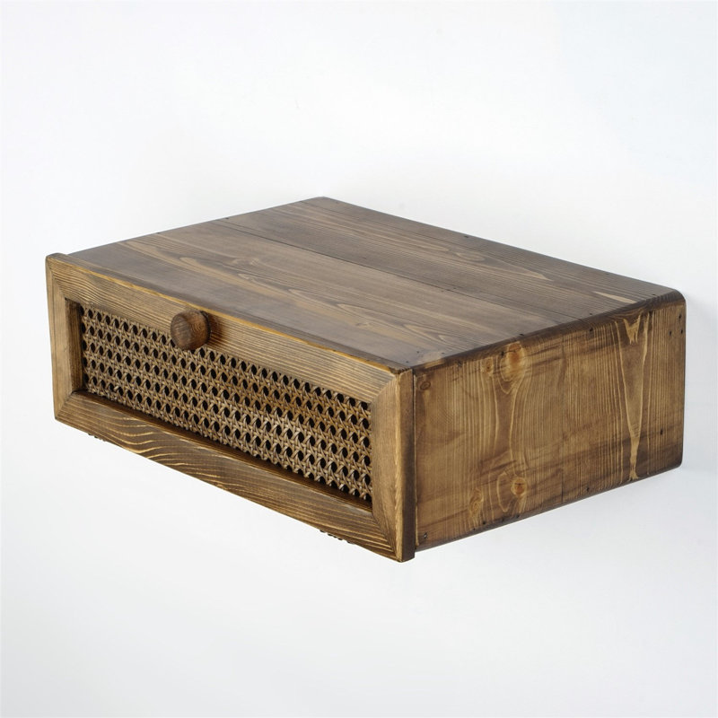 Tablette décorative en bois massif Garson, Brun