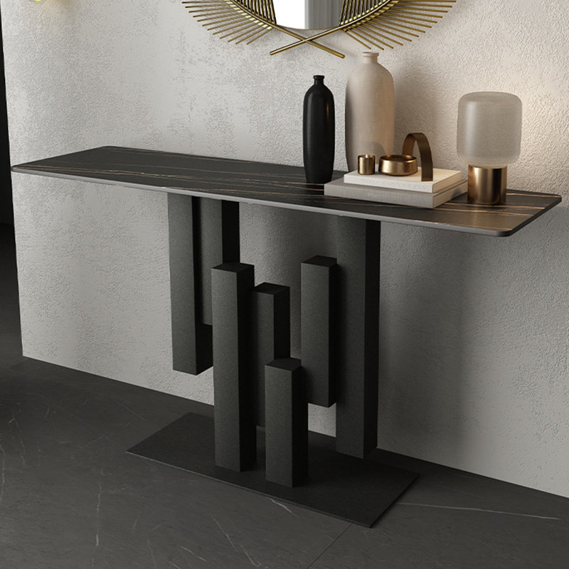 Console italienne noire minimaliste, H 31,5 po x l 63 po x P 15,7 po