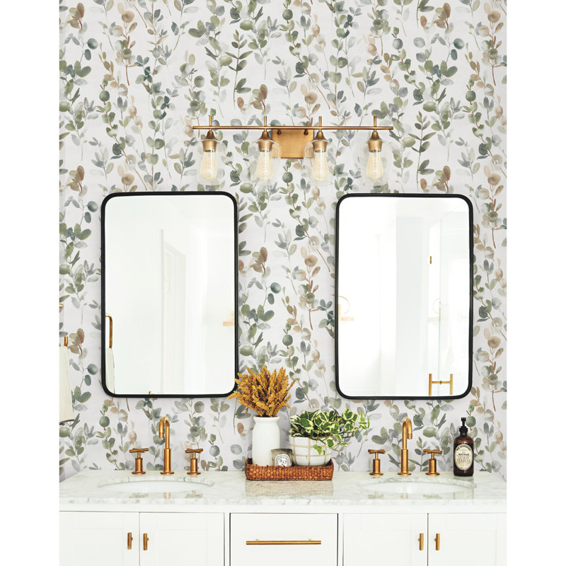 Floral Peel & Stick Wallpaper Roll, Green
