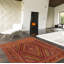 Tapis mauve en laine noué à la main de conception unique 4 pi 10 po x 5 pi 11 po New Age