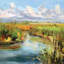« après-midi skies » par carol hallock, peinture sur toile-18689578