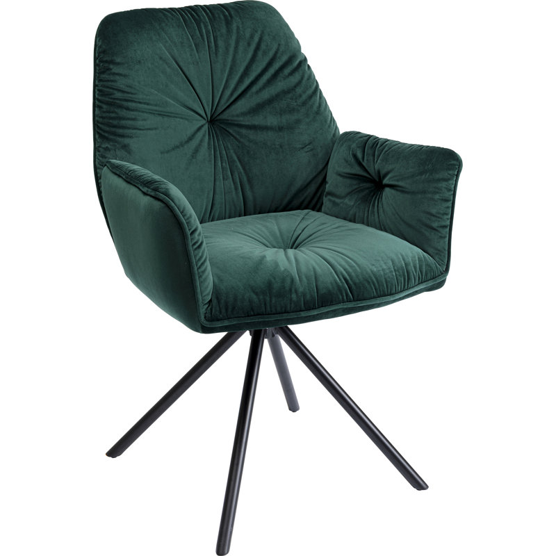 Swivel chair with armrests Mila, Green