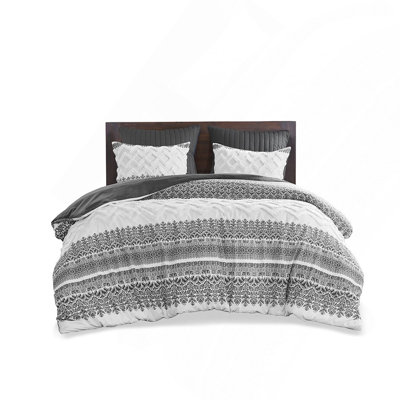 Charming Farmhouse Cotton Comforter Set With Chenille Tufting, Hypoallergenic And Machine Washable, King/Cal King Size