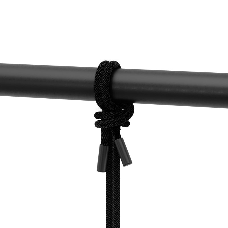 Triflora Hanging Planter, Adjustable Ropes with Rod, Set of 5, Black