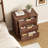 Night Stand Set Of 2 With 3 Drawers, Modern Bedside Table Set Of 2 For Bedroom Storage, Walnut, 23.9'' H X 22.8'' W X 15'' D-1901760190