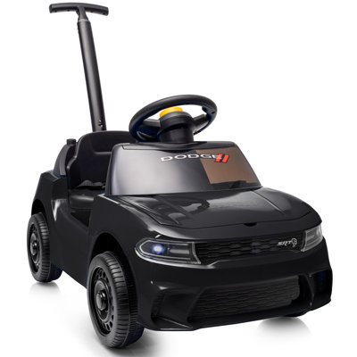 Officially Licensed Dodge SRT Toddler Push Ride‑On Car with Adjustable Handle for Ages 1‑3,Black