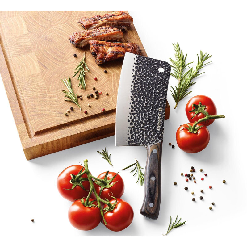 Couteau de chef Cleaver, manche en bois, 6,7 L