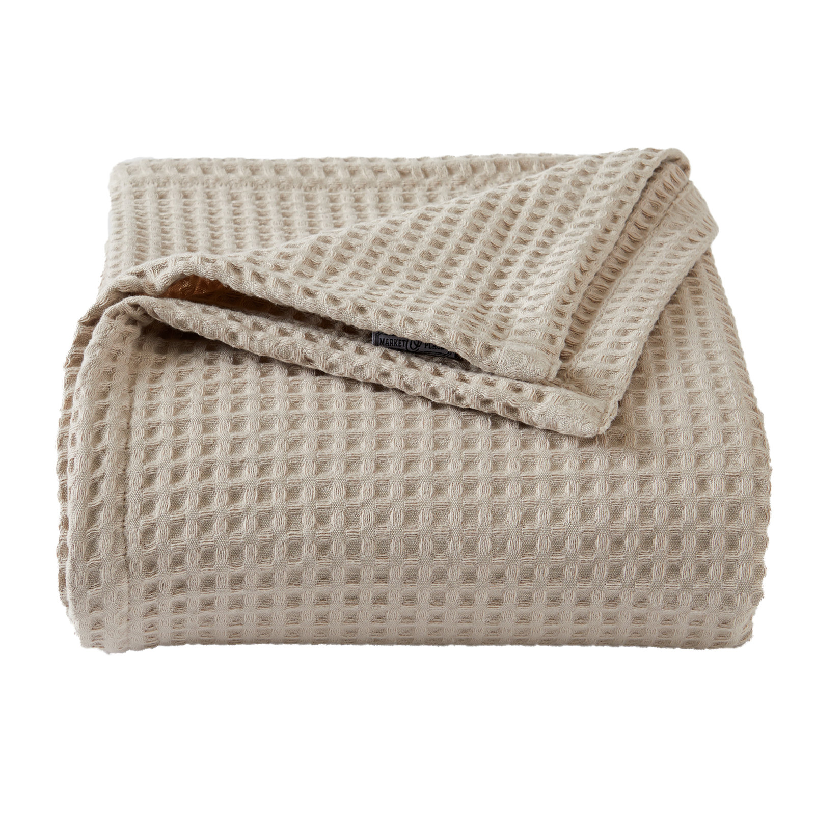 Vila Cotton Waffle Throw Blanket, King, Taupe